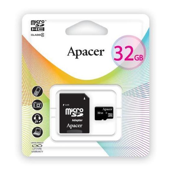 Изображение Micro SDHC Apacer 32 GB Class 4 (с адаптером SD)