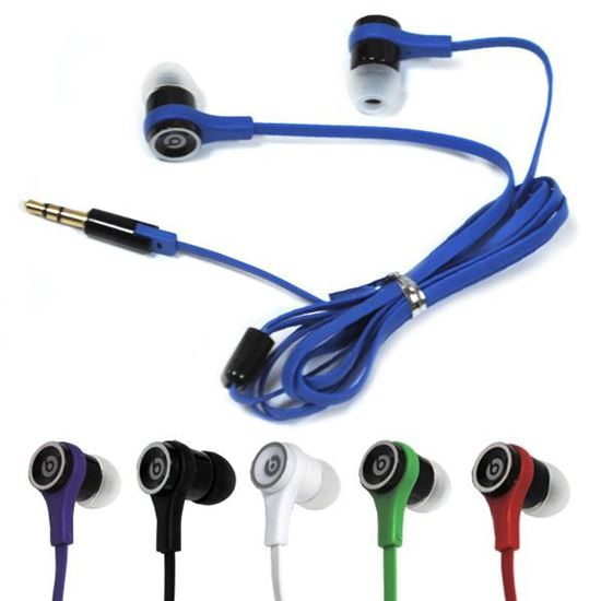 Изображение Наушники вакуумные Monster Beats XC-101 (MP3, CD, iPod, iPhone) с чёрным проводом в пакете фиолетов.