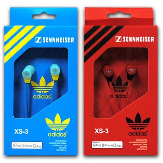 Изображение Наушники вакуумные Adidas XS-3 (MP3, CD, iPod, iPhone, iPad) в коробке голубые