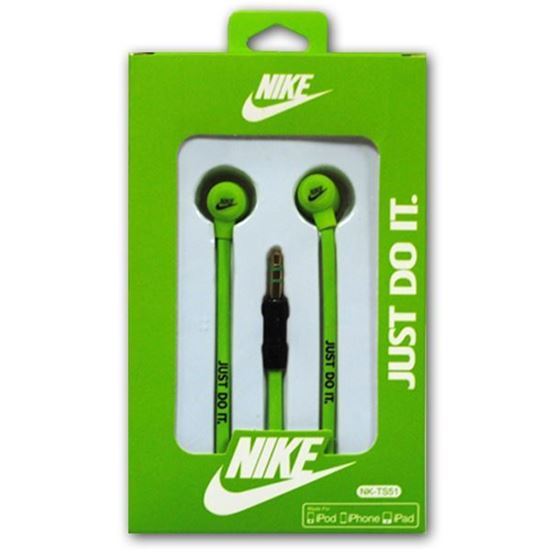 Изображение Наушники вакуумные Nike NK-TS51 (MP3, CD, iPod, iPhone, iPad) в коробке зелёные