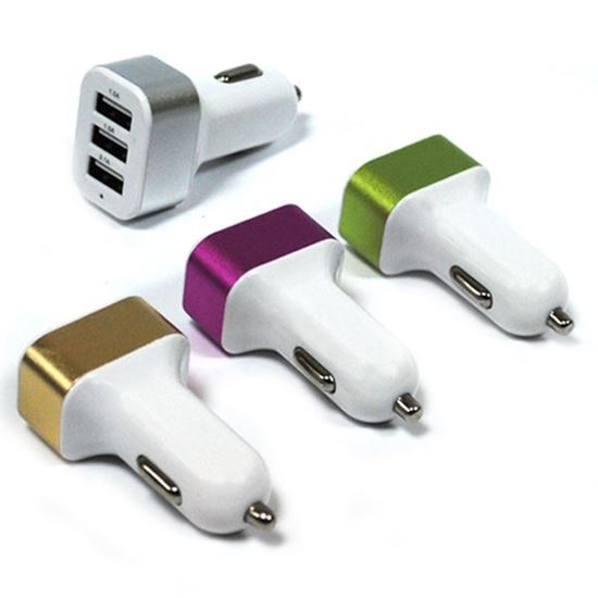 Изображение Автомобильный адаптер 3 USB в пакете IRON Selection квадратный (2.1A, 1А и 1А) 