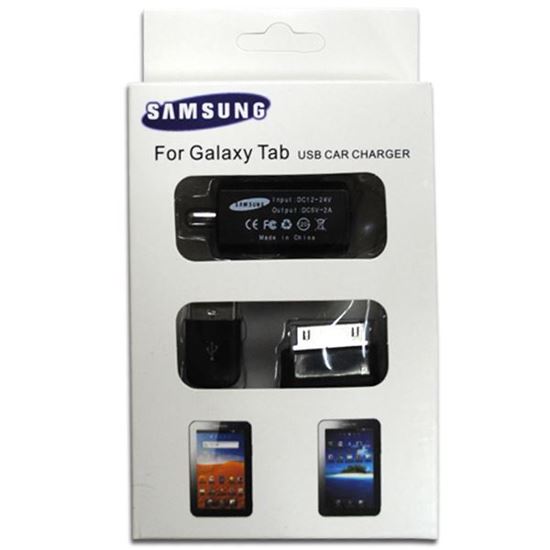Изображение Набор 2 в 1 (mini) автомобильное з/у USB (2 А) + кабель для Samsung Galaxy Tab