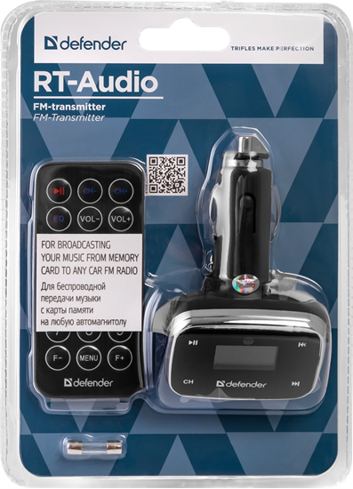 Изображение FM-модулятор Defender RT-Audio  [USB2.0] ч/з FM Radio, ДУ (LCD дисплей), SD/MMC 