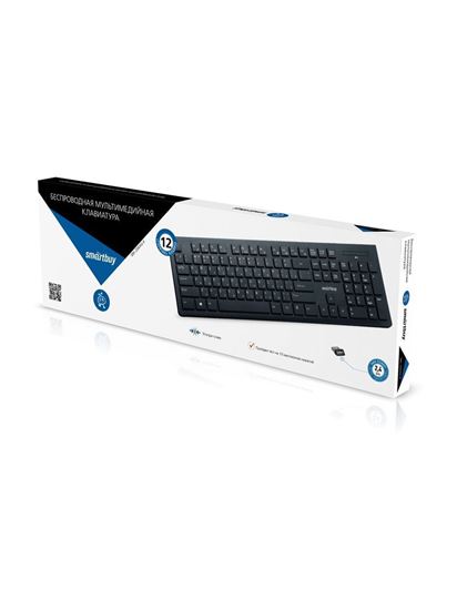 Изображение Клавиатура беспроводная мультимедийная Smartbuy 206 черная (SBK-206AG-K)